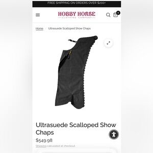 Hobby Horse Black Ultrasuede Scalloped Show Chaps